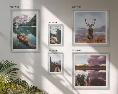 Set slika iznad kauča s motivom planinskih jezera priroda i krajolici