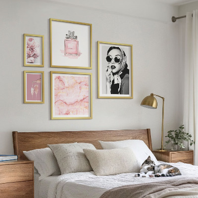 Set slika iznad kauča Elegantni detalji u ružičastoj boji