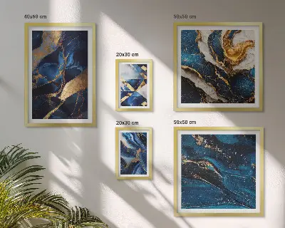 Apstraktni plavi uzorci poliptih u okviru