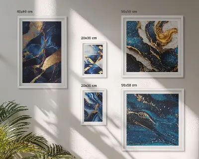 Apstraktni plavi uzorci poliptih u okviru