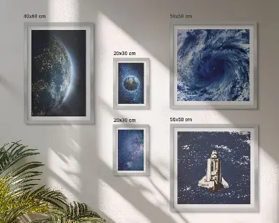 Zemljini kozmički krajolici set od 5 slika u okviru