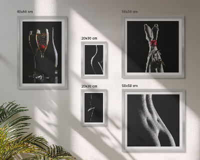 Set slika iznad kauča Elegantni moderni detalji Crni i crveni