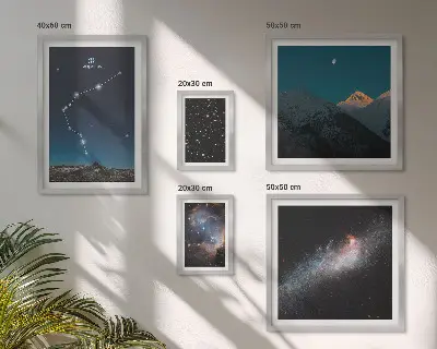 Kozmički krajolici galaksija set slika iznad kauča