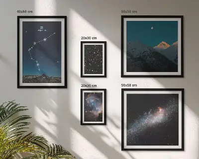 Kozmički krajolici galaksija set slika iznad kauča