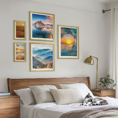 Set slika iznad kauča Prirodni krajolici more planine cvijeće