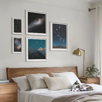 Set od 5 slika u okviru kozmički zvjezdani pejzaži noću