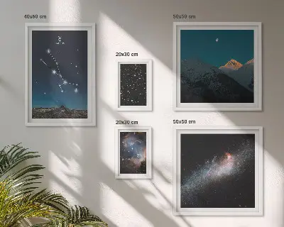 Set od 5 slika u okviru kozmički zvjezdani pejzaži noću