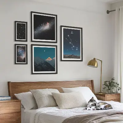 Set od 5 slika u okviru kozmički zvjezdani pejzaži noću