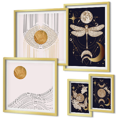 Set slika iznad kauča Elegantni motivi svemirskih insekata