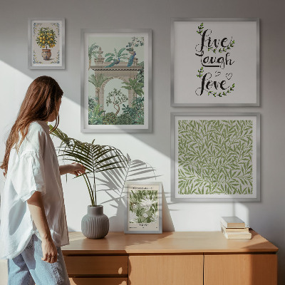 Poliptih u okviru Biljni motivi s boho naglascima