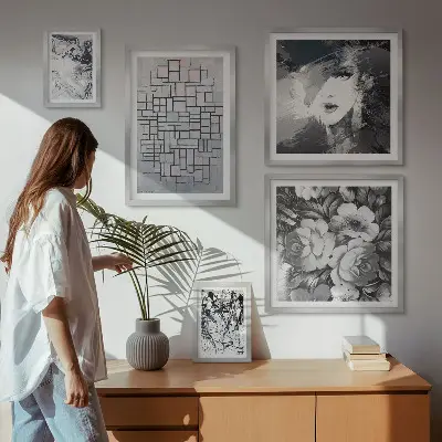 Set slika iznad kauča moderni apstraktni cvjetni portret