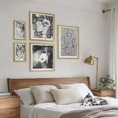 Set slika iznad kauča moderni apstraktni cvjetni portret