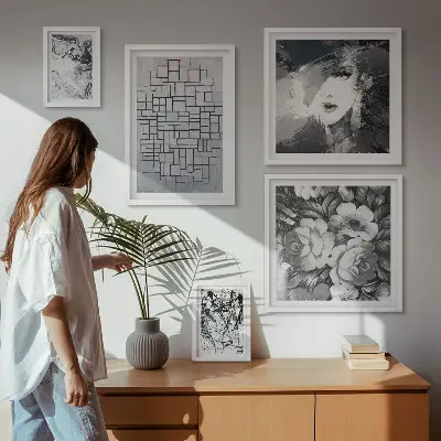 Set slika iznad kauča moderni apstraktni cvjetni portret