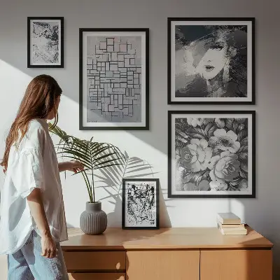 Set slika iznad kauča moderni apstraktni cvjetni portret