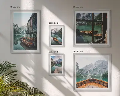 Set slika s motivom planinskih jezera miran krajolik iznad kauča