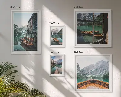 Set slika s motivom planinskih jezera miran krajolik iznad kauča