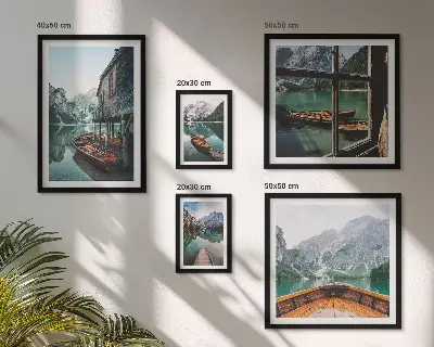 Set slika s motivom planinskih jezera miran krajolik iznad kauča