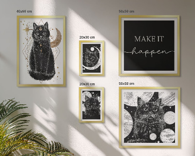 Set slika iznad kauča Boho prostor crnih mačaka