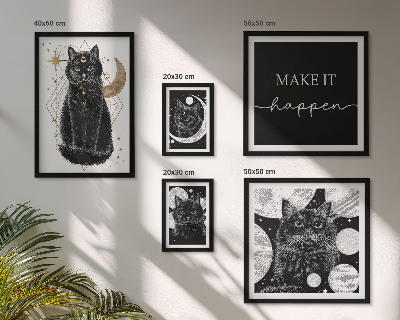 Set slika iznad kauča Boho prostor crnih mačaka