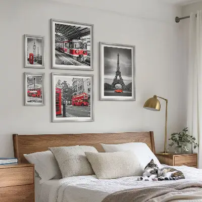 Poliptih Elegantni pogledi na London i Pariz u okviru