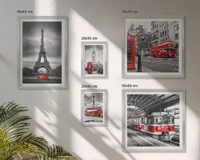 Poliptih Elegantni pogledi na London i Pariz u okviru