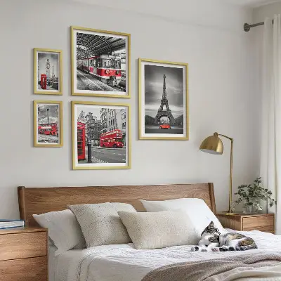 Poliptih Elegantni pogledi na London i Pariz u okviru