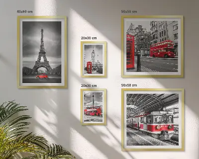 Poliptih Elegantni pogledi na London i Pariz u okviru