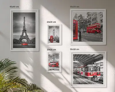 Poliptih Elegantni pogledi na London i Pariz u okviru