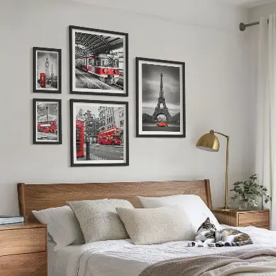 Poliptih Elegantni pogledi na London i Pariz u okviru