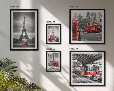 Poliptih Elegantni pogledi na London i Pariz u okviru