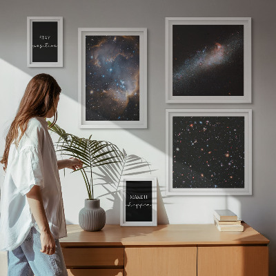 Set slika iznad kauča Motivacija kozmičkih inspiracija