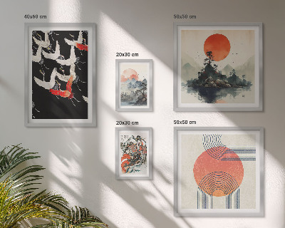 Set slika iznad kauča Japanska umjetnička tradicija prirode