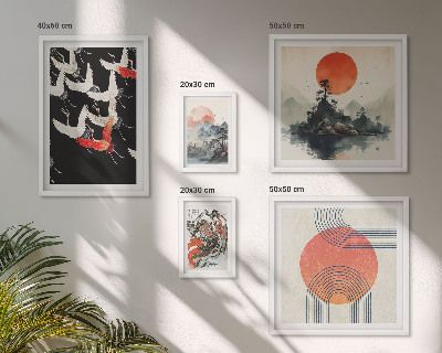 Set slika iznad kauča Japanska umjetnička tradicija prirode
