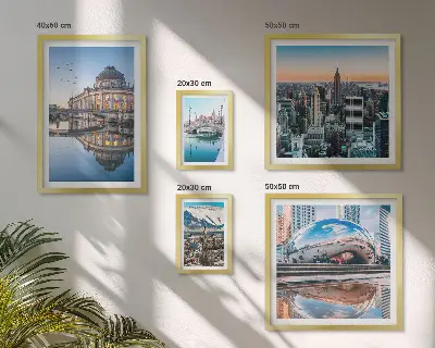 Poliptih u okviru urbani krajolici s motivima arhitekture i prirode