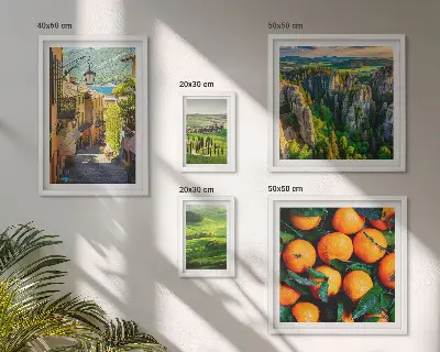 Šarmantni ruralni krajolici set od 5 slika u okviru