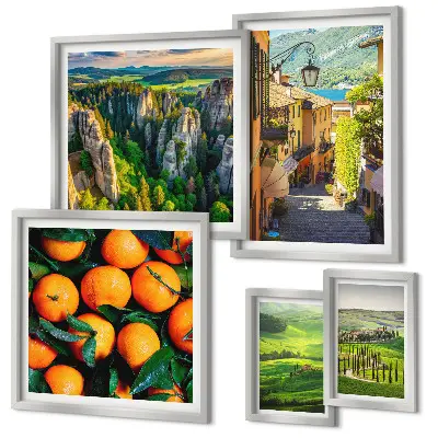 Šarmantni ruralni krajolici set od 5 slika u okviru