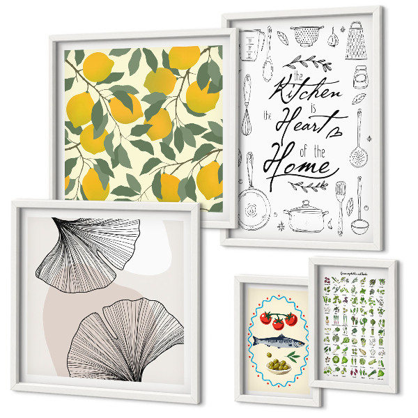 Set 5 slika u okviru Elegantne inspiracije za kuhinju