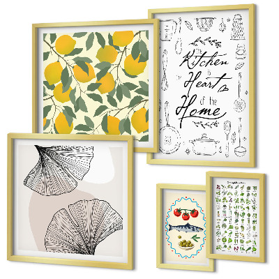 Set 5 slika u okviru Elegantne inspiracije za kuhinju