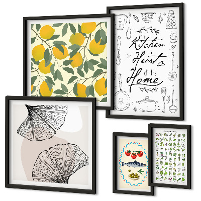 Set 5 slika u okviru Elegantne inspiracije za kuhinju