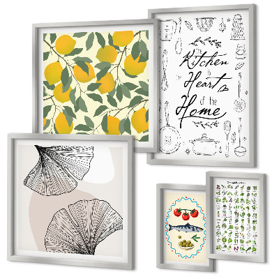 Set 5 slika u okviru Elegantne inspiracije za kuhinju