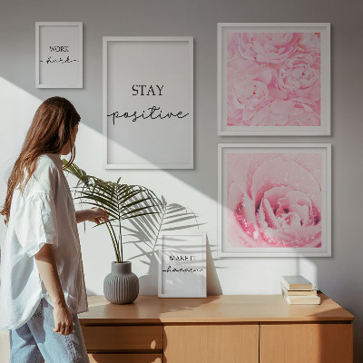 Set slika iznad kauča Motivacijski citati o cvijeću