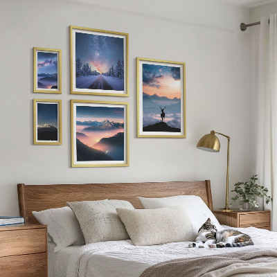 Set slika iznad kauča Planinski krajolici noću