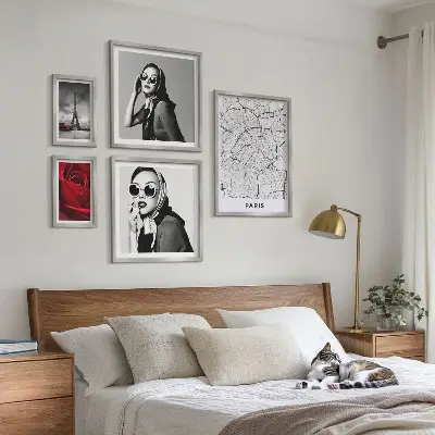 Set od 5 slika u okviru sa motivima pariške mode