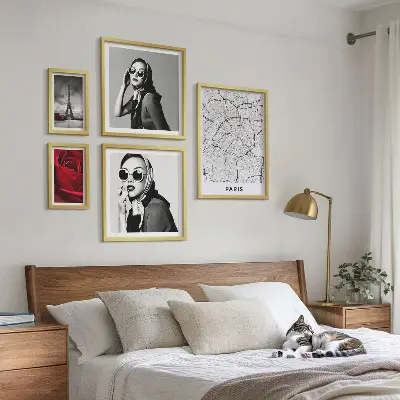 Set od 5 slika u okviru sa motivima pariške mode