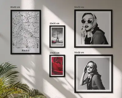 Set od 5 slika u okviru sa motivima pariške mode