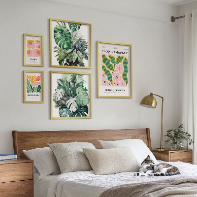 Set 5 slika u okviru Biljni motivi boho cvijeće