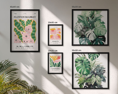 Set 5 slika u okviru Biljni motivi boho cvijeće