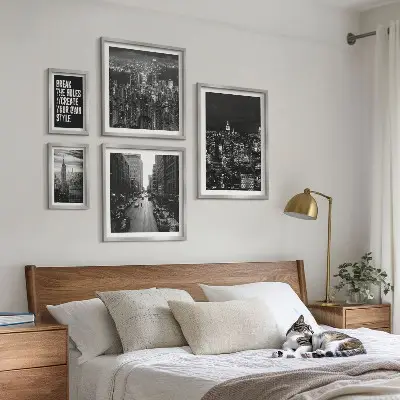 Crno-bijeli pogledi na New York City poliptih u okviru