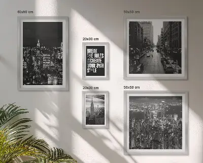 Crno-bijeli pogledi na New York City poliptih u okviru