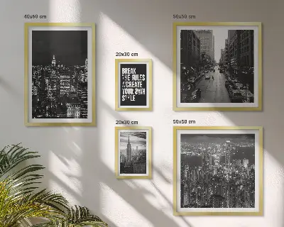 Crno-bijeli pogledi na New York City poliptih u okviru